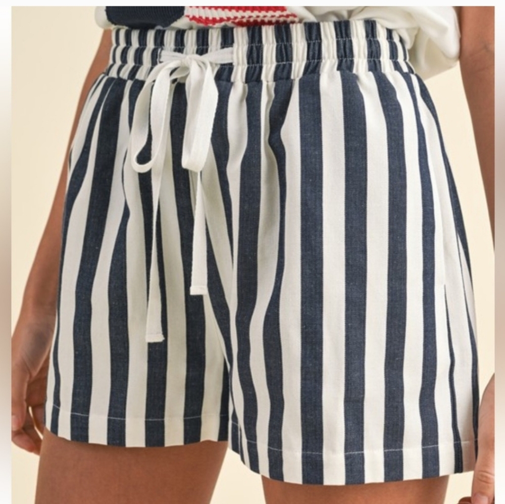 High Waist Striped Women Shorts NwT